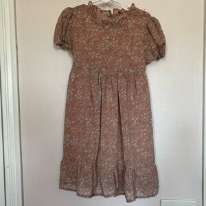 NORALEE dress - Floral Kids Dress in Blush; missing button
